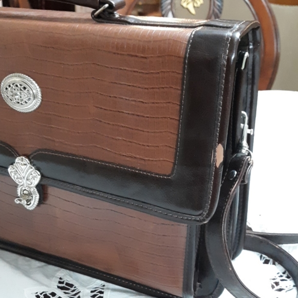 Shoulder bag Briefcase with silver embellishments - Picture 3 of 6